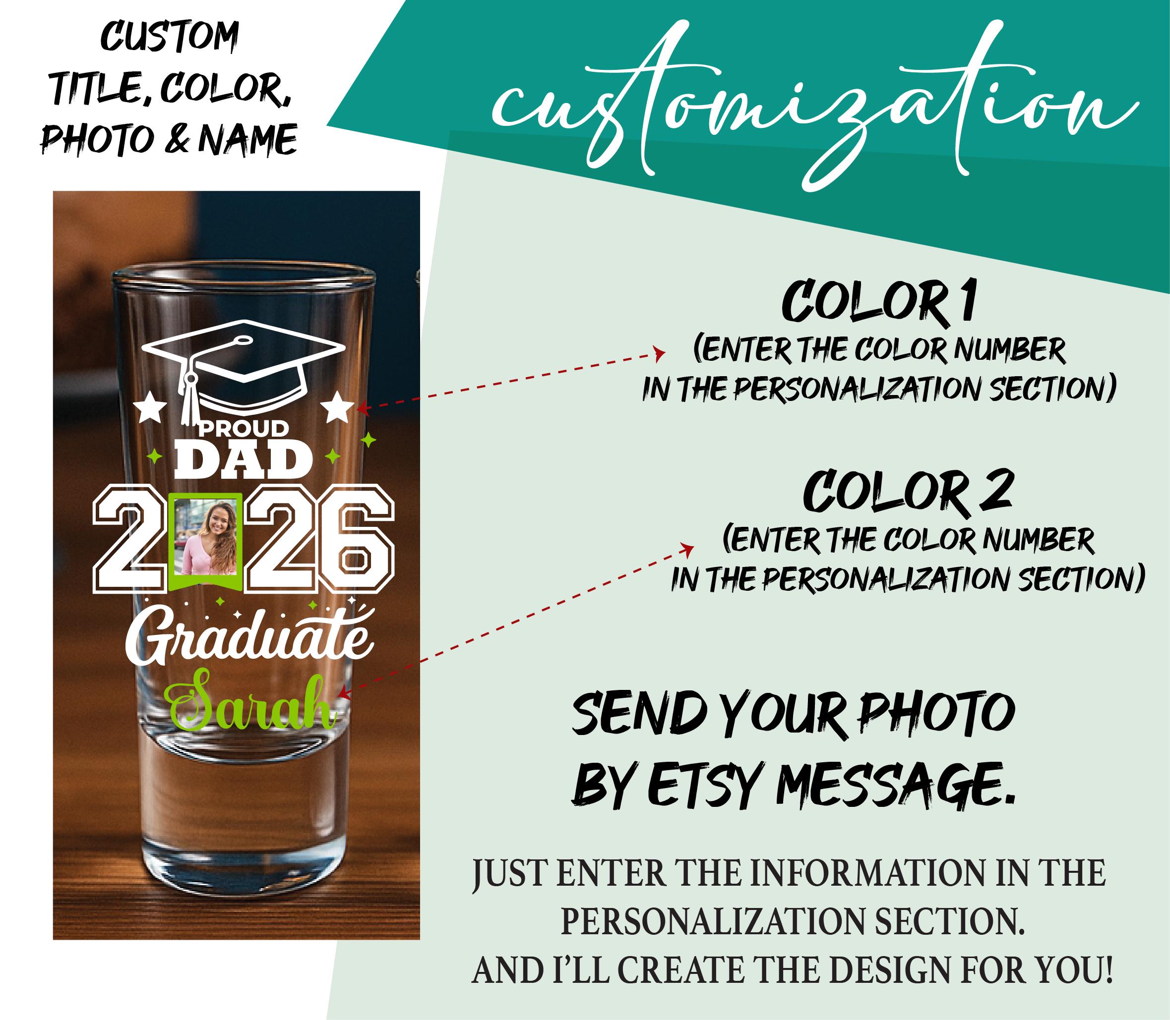 Custom Graduation Shot Glass, Class of 2025 Photo Shot Glass ...