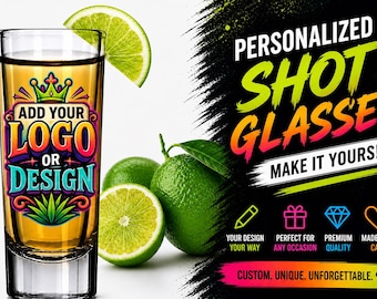 Custom Logo Shot Glass, Personalized Shot Glass, Business Logo Glass, Custom Design Shot Glass, Party Favor, Event Shot Glass