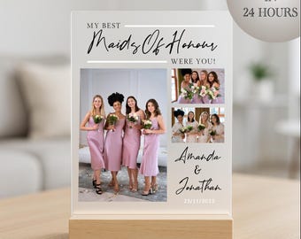 Personalized Maid of Honor Gift, Gift for Maid of Honor, Thank you Gift from Bride, Maid of Honor Acrylic Plaque, Bridesmaid Proposal Gift