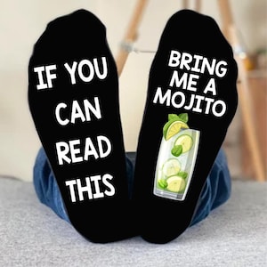 If You Can Read This, Bring me a Mojito Socks, Funny Socks, Novelty Gifts for Men and Women