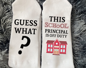 Principal Socks, Teacher Gifts, School Principal Gifts, Funny Socks, Gifts for Teachers, School Principal Socks, Socks for Gifts