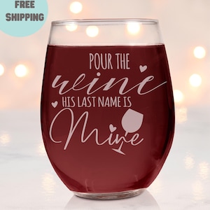 Pour the Wine Glass - Funny Husband Gift, Wine Glass for Men, Gifts for Him, Birthday Gift for Husband, Christmas Gift, Women Wine Gift