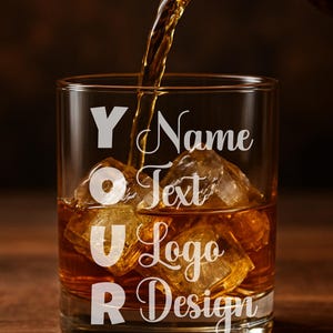 Custom Logo Whiskey Glasses, Corporate Gifts For Employees, Your Logo Here, Corporate Gifts With Logo Whiskey Glass Set, Company Logo Gifts