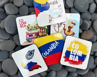 Personalized Colombia Coasters, Custom Drink Coasters Gifts
