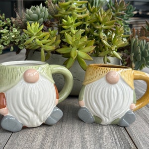 White Beard Gnome Mug, 17oz Cup, Gnome Cup