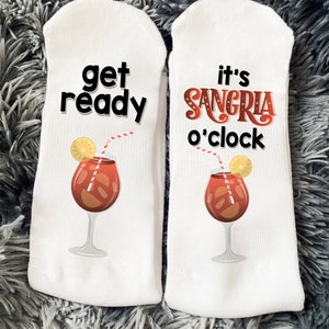 Sangria Funny Socks, Birthday Gift, Women’s Accessories, Men’s Beer Socks