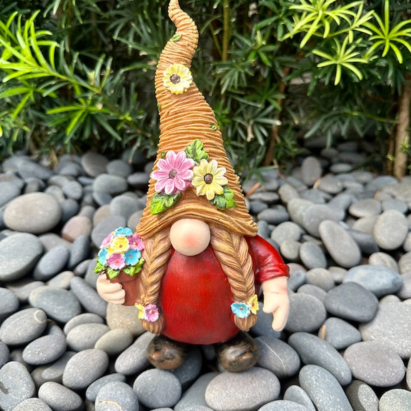 Garden Gnome Decor, Patio Flower Pot Outdoor