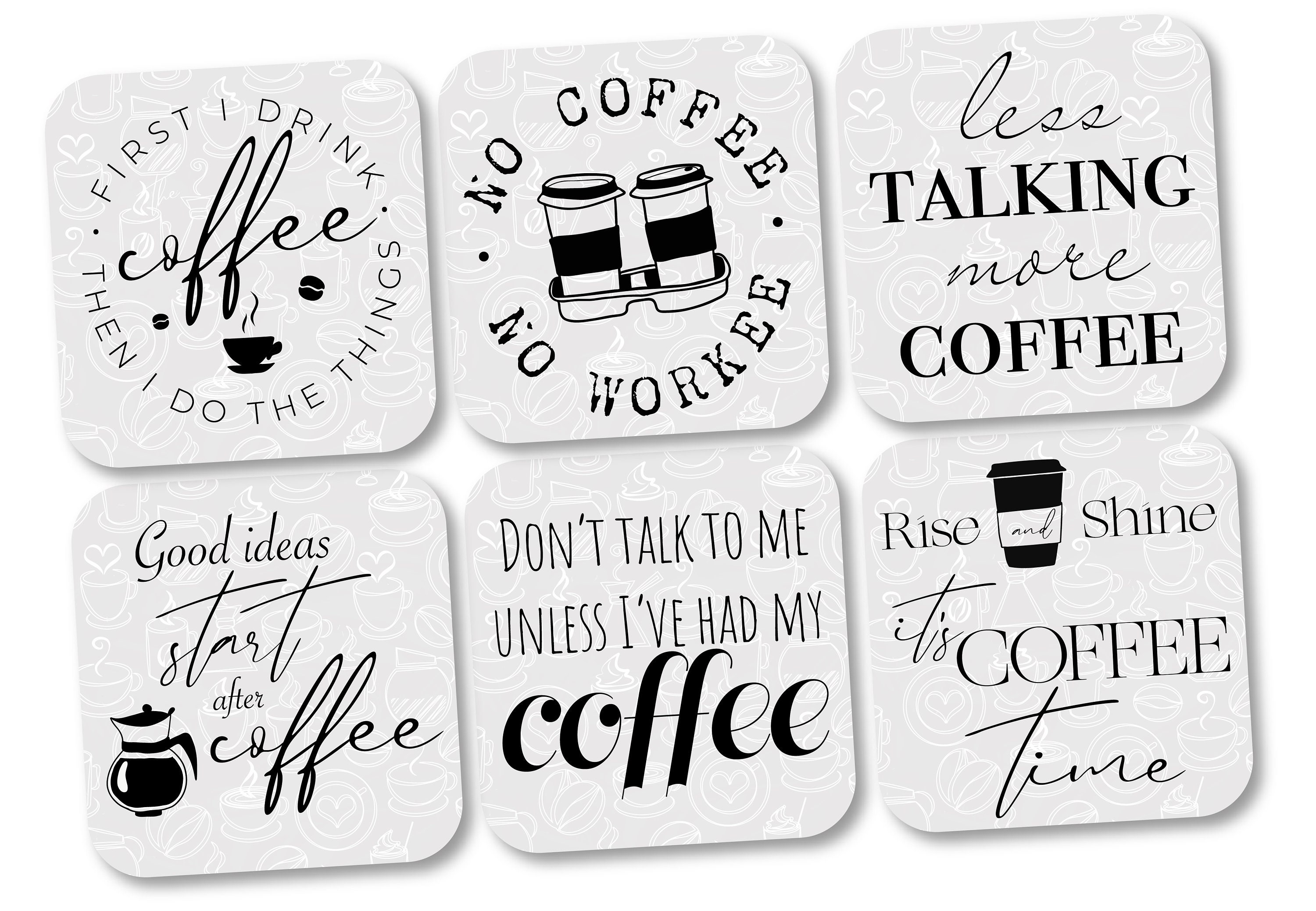 Coffee Quotes Coasters Mothers Day Gift Funny Birthday Christmas