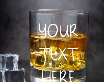 Personalized Whiskey Glasses - Custom Whiskey Glass with Company Business Logo, Engraved Bar Glasses, Engraved Bourbon Glasses with Name