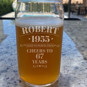 Personalized Beer Glass with Custom Name – 16oz Pint Cup for Men - Dishwasher Safe Gift for Beer Lovers -  Home Bar Accessory