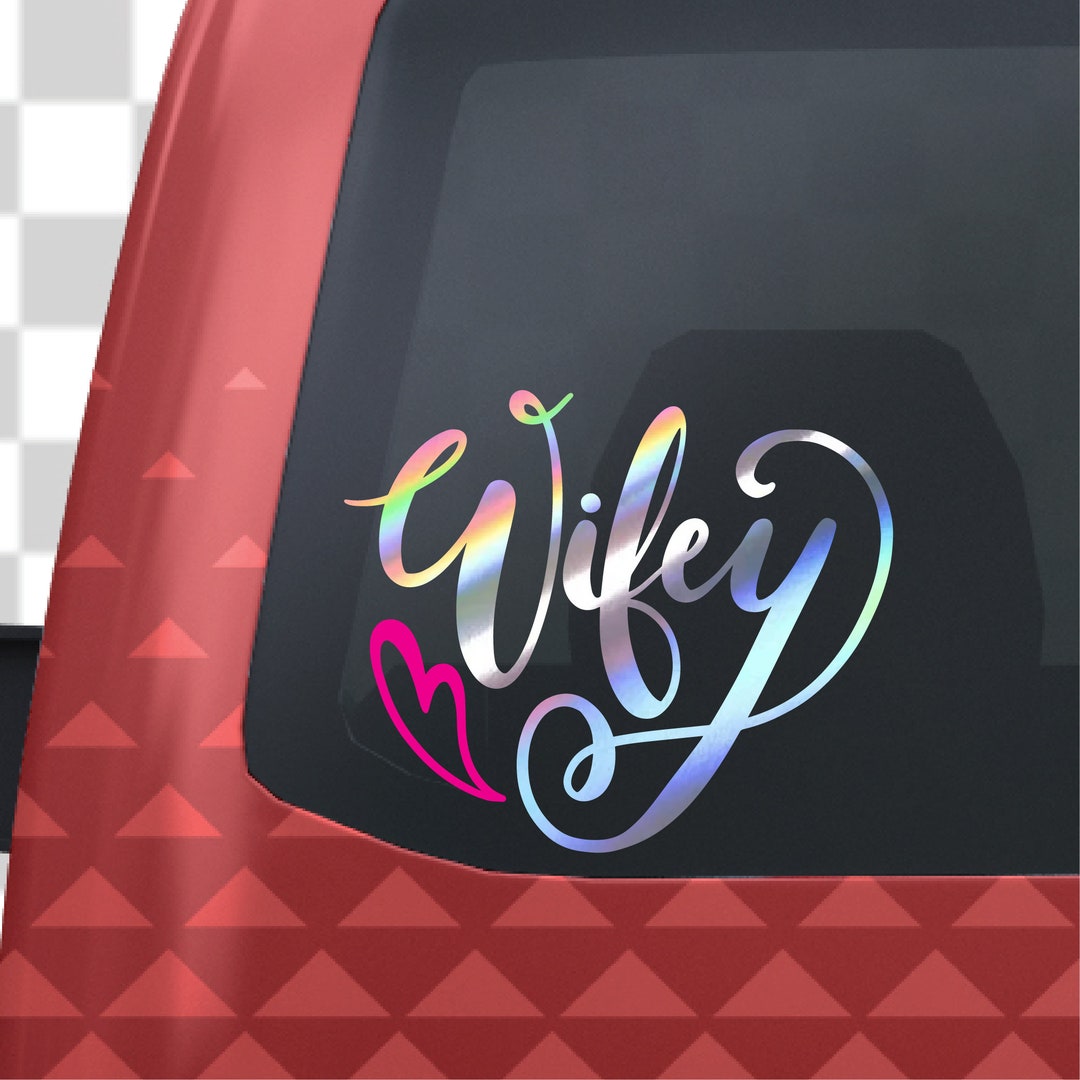 Wifey Car Decal: Women's Adhesive Sticker, Custom Design - Etsy