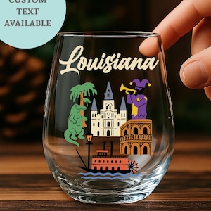 Louisiana State Glasses | Personalized glassware for beer, whiskey, wine and cocktails. Home decor & gift for Men, Coworkers