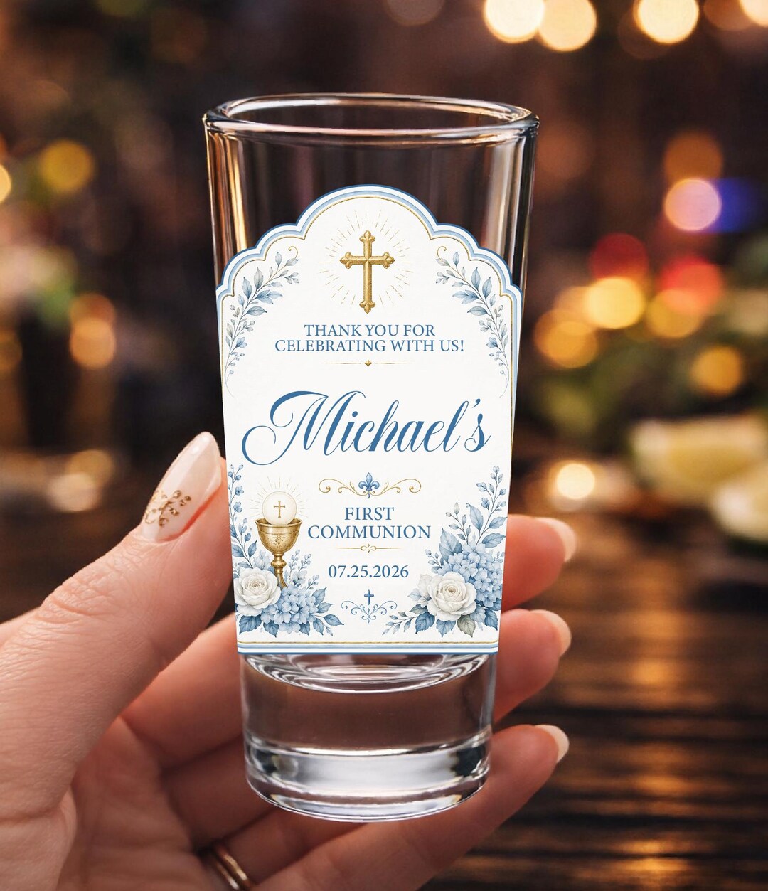 Personalized First Communion Shot Glass, Custom Communion Party Favor ...