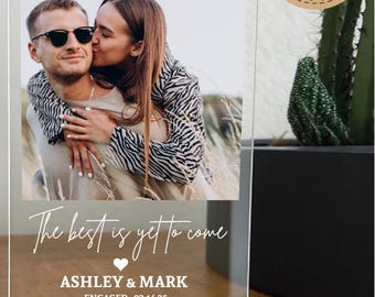 Personalized Engagement Photo Acrylic Plaque, Custom Sign Couple Gift