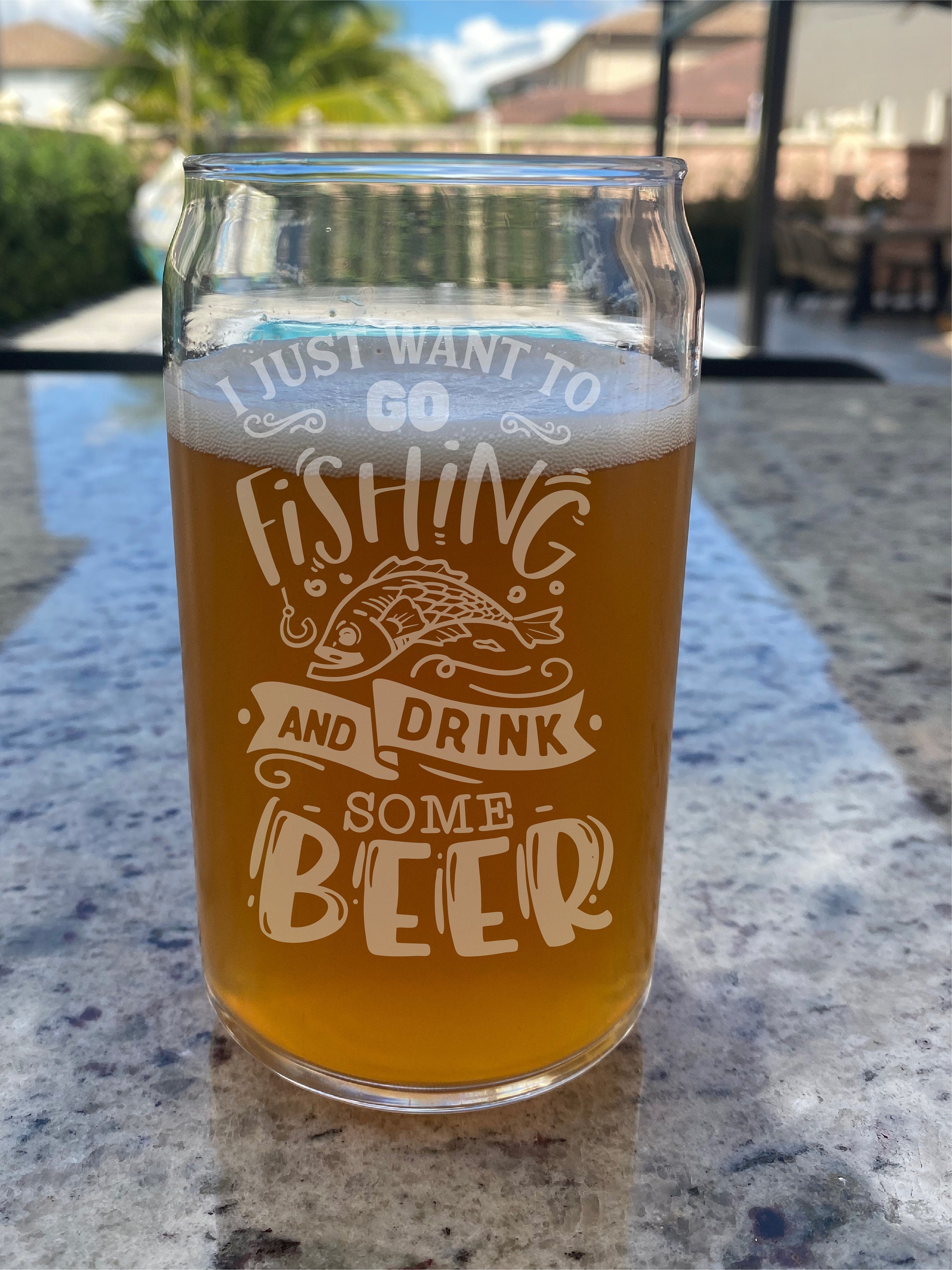 Fishing Beer Glass 