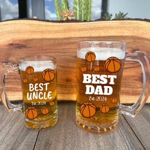 Personalized Basketball Beer Glass Mug, Custom Name Whiskey Glass, Wine or Beer Can Glass, Custom Text Sports Mug for Basketball Fans