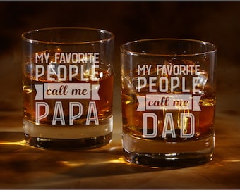 Engraved Dad Whiskey Glass: Father's Day Gift