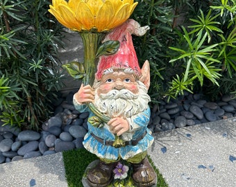 Sunflower Gnome Garden, Patio Statue Garden Decoration
