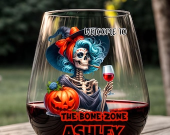 Funny Halloween Wine Glass, Personalized Halloween Wine Glasses, Halloween Party Favors, Halloween Tumbler, Hallowine Cups, Funny Wine Glass