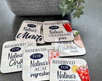 Custom Name Drink Coasters: Personalized MDF Coasters
