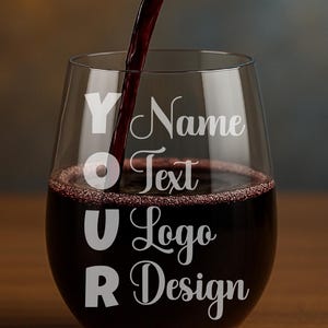 Custom Stemless Wine Glass 17oz – Funny Etched Barware Glass – Gag Gift, Unique Gift for Her, Best Friend Birthday, Drinking Glassware