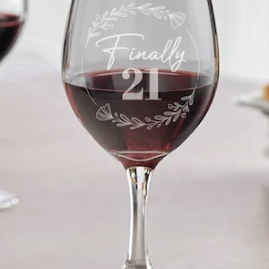Personalized Birthday Wine Glass: Custom Engraved 14oz Gift