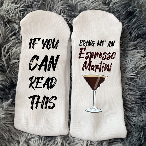 Espresso Martini Socks, Socks for Women and Men, Novelty Funny Gifts