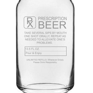 Prescription Beer Glass, Beer Can Glass Engraved 16oz, Custom Beer ...