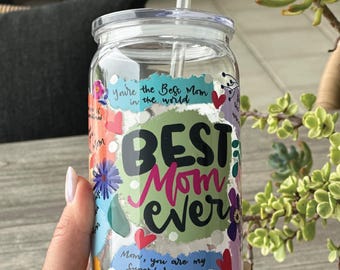 Best Mom Ever Cup, Mother's Day Gift, Mom Grandma Nana Gift From Daughter or Son, Best Mom Ever Acrylic Can, Personalized Cup for Mom