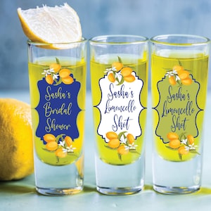 Custom Limoncello Shot Glasses, Printed Glass Cup, Personalized Mini Liquor Glass, Italy Souvenir, Colorful Party Drinkware