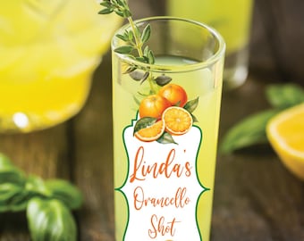 Personalized Limoncello Shot Glass, Custom Italian Shot Glass Gift, Gift For Orancello Lover, Citrus Party Favor