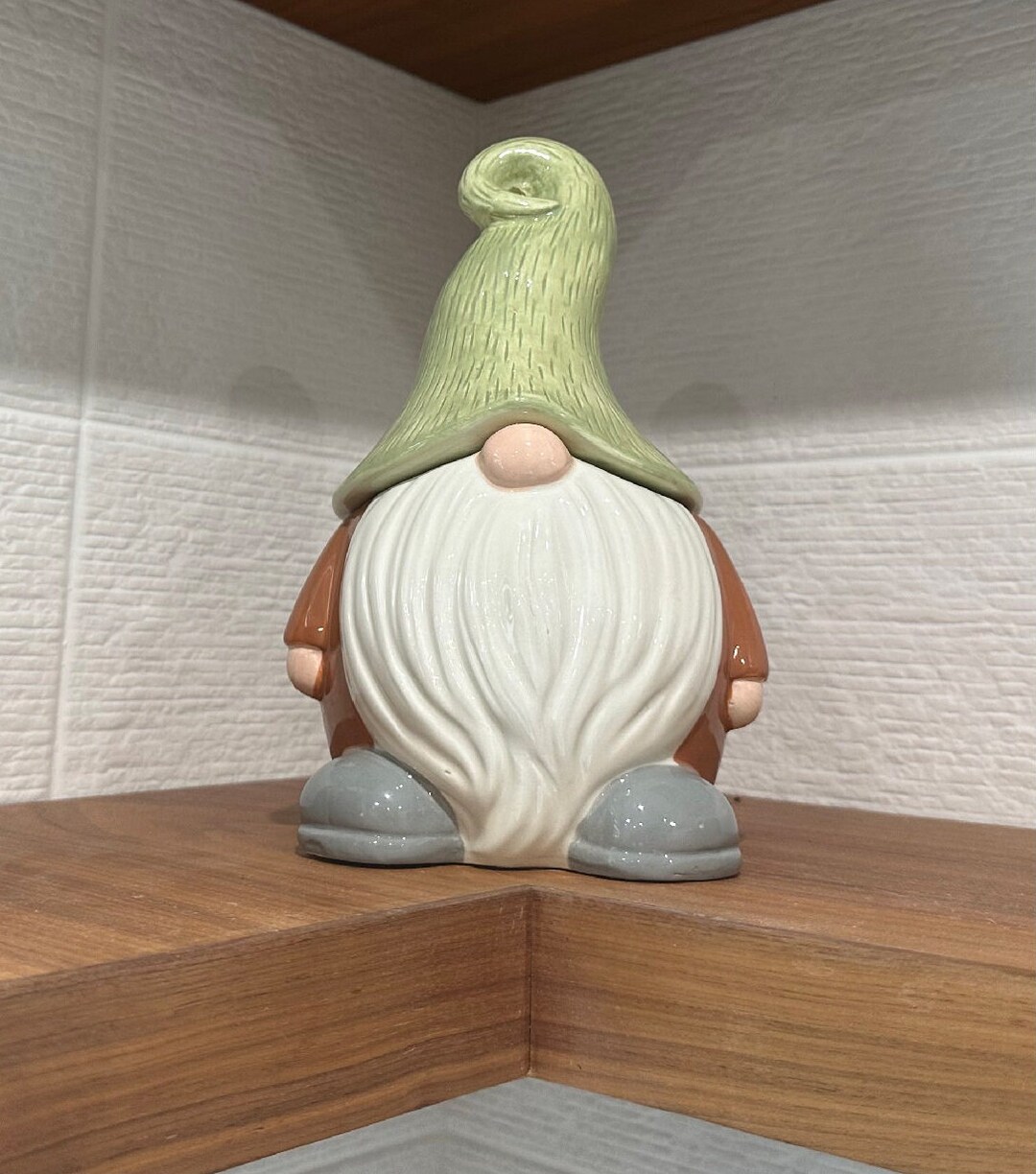 Gnome Cookie Jar Ceramic Candy Bowl Canister Storage Kitchen Etsy