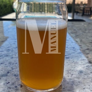 Personalized Engraved Beer Glass – Custom Etched Pint Glass Gift for Beer Lover - Groomsmen, Birthday, Anniversary Engraved Beer Glass