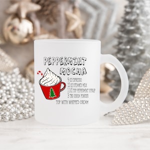 Hot Cocoa Mug, Peppermint Mocha Recipe Cup