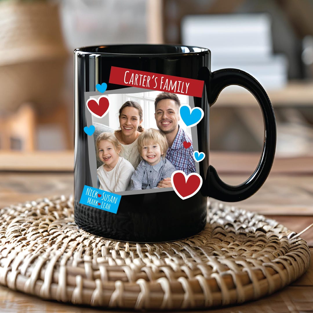 Personalized Photo Coffee Mug, Custom Text or Name, Ceramic Cup Gift - Etsy