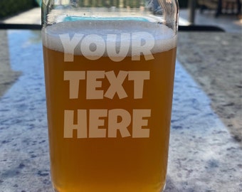 Personalized Beer Can Glass – Custom Engraved Groomsman Proposal Gift – Personalized Beer Can Glass, Gift for Husband, Home Bar Gift Idea