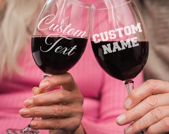 Personalized Wine Glasses – Custom Name Engraved Stemmed Glass