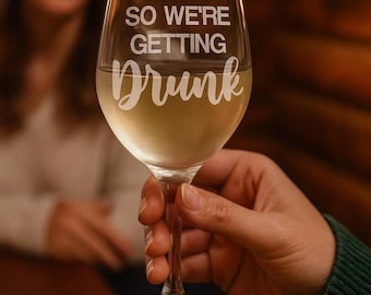 Personalized Etched Wine Glass, Bridesmaid Gift, Custom Name