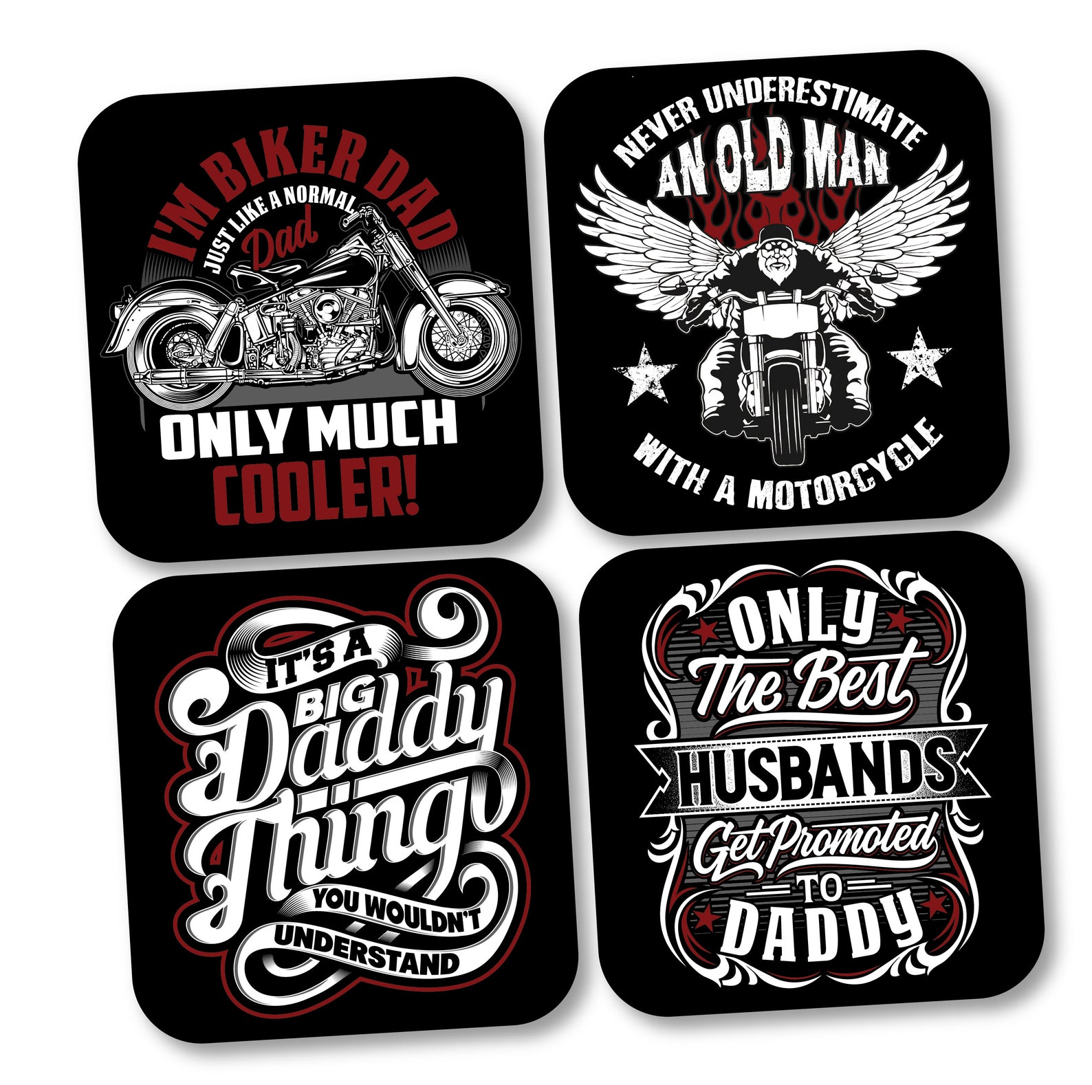 Biker Dad Coasters Motorcycle Coasters for Drinks Etsy