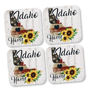Idaho State Coasters, Map Coasters, Funny Birthday Gift, Christmas Party, Wood Protection