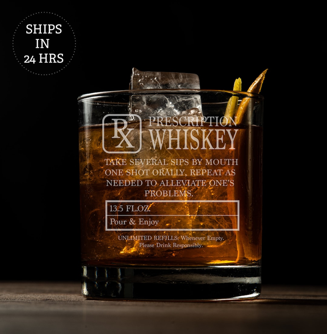 Whiskey Engraved Glass, Whiskey Prescription Glass, Engraved Glass - Etsy