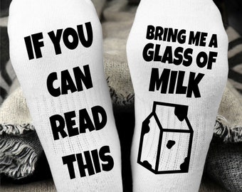 Bring me Milk Socks, Women's Socks, Men’s Birthday Gift, Funny Socks