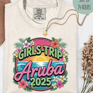 Girls Trip Aruba Shirt – Custom Bachelorette Tee – Matching Travel Shirts – Beach Vacation Shirt for Women – Bride Squad T-Shirt