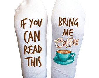 Women's Socks, Bring me Coffee Gifts for Men and Women, Funny Clothing