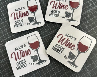 Your Drink Goes Here Coasters, Whisky Gin Beer Wine, Personalized Birthday Gift