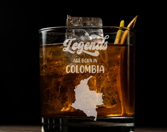 Colombia Engraved Glass, Colombia Whiskey Glass