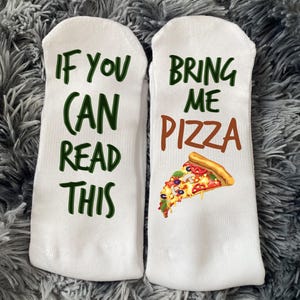 Pizza Funny Socks, If You Can Read This, Pizza Lovers Socks, Gift For Him, Gift For Her