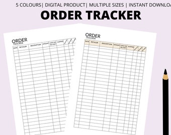 Order Tracker Planner Printable | Online Order Tracker | Shopping ...