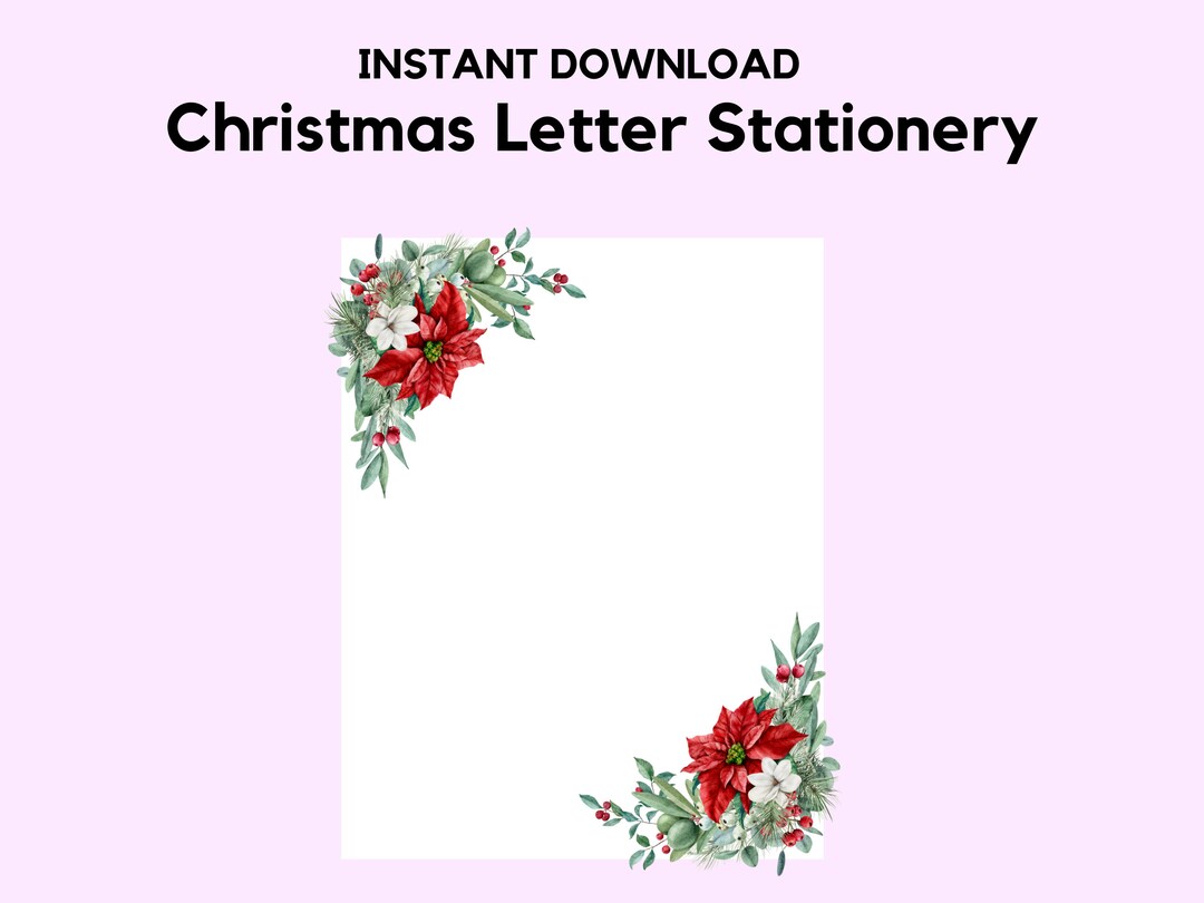 Printable Christmas Letter Border Digital Download Holiday Letter ...