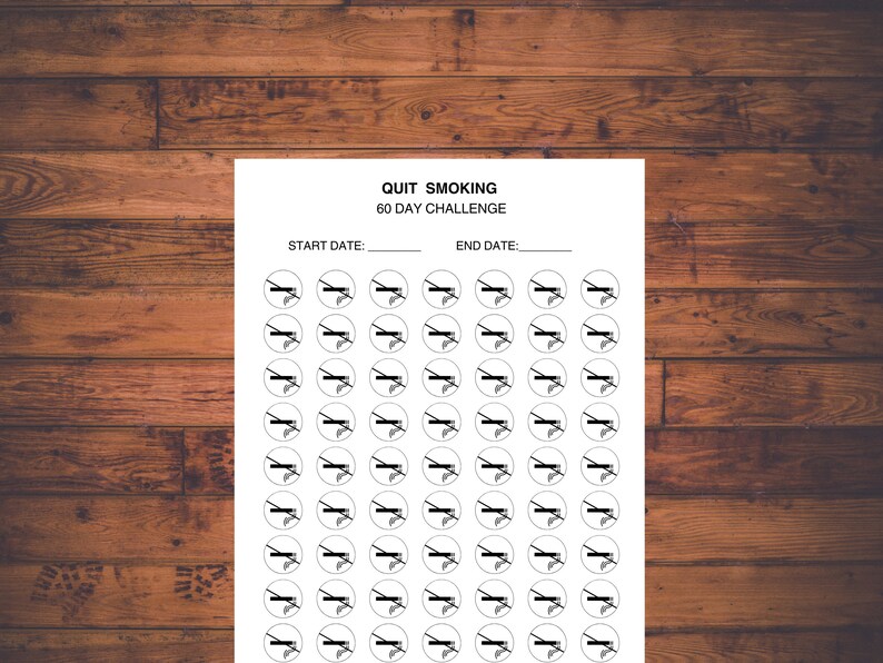 30 #92 60 #92 90 Day Quit Smoking Challenge Printable Nicotine Challenge 30 #92 60 #92 90 Day Quit Smoking Challenge Printable Nicotine Challenge